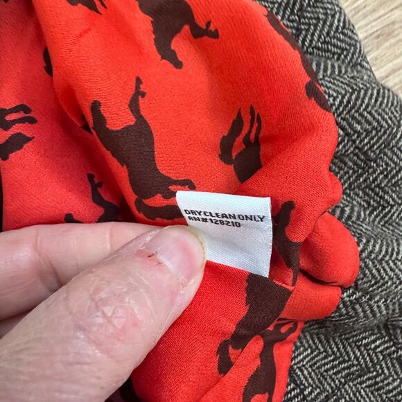 Elizabeth McKay Wool Blend Quilted Herringbone Vest Horse Lining Gray Women’s S - Picture 4 of 6